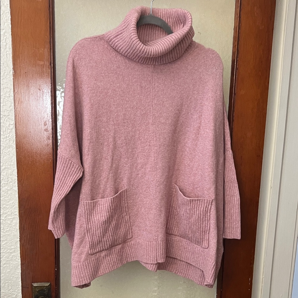 LOFT Dusty Rose Cowl Neck Sweater